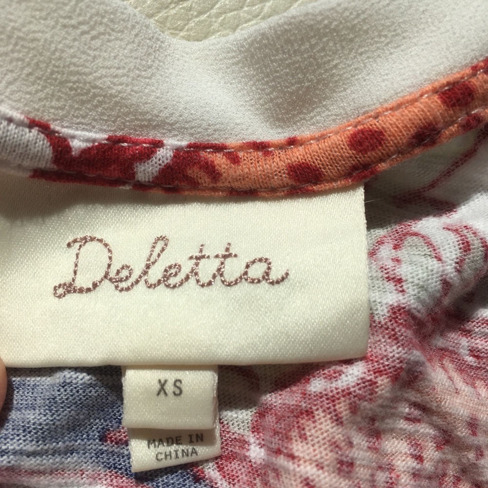 Anthropologie Deletta Babydoll Floral Top - Picture 4 of 5